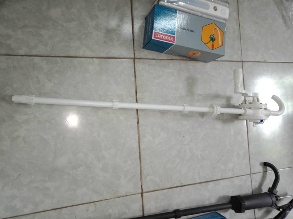 Bơm hoá chất thùng phuy quay tay nhựa PP